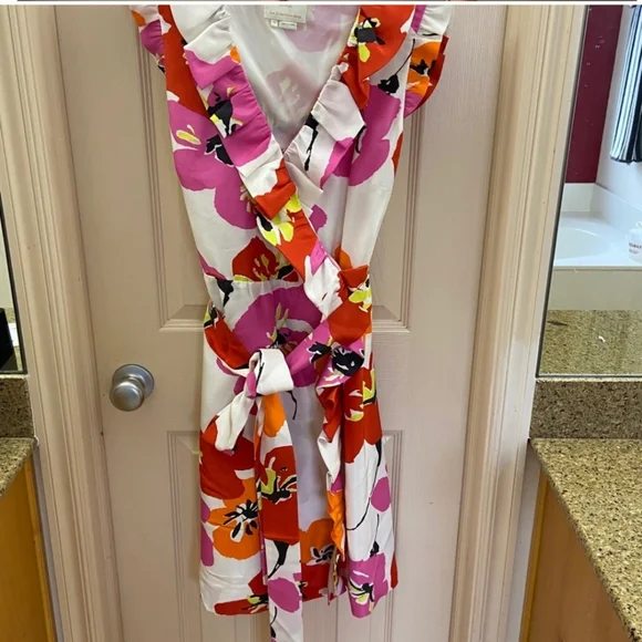 Kate Spade Silk Aubrey Floral Wrap Dress - Picture 3 of 3